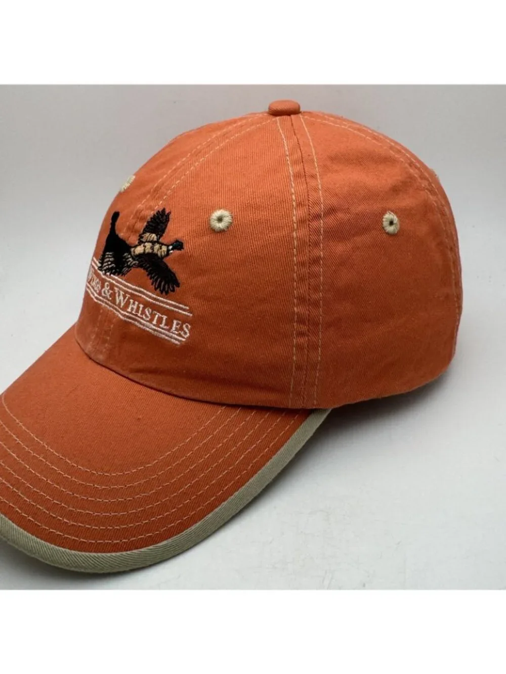 Wings & Whistles Pheasant Hunting Baseball Cap Hat Orange Tan